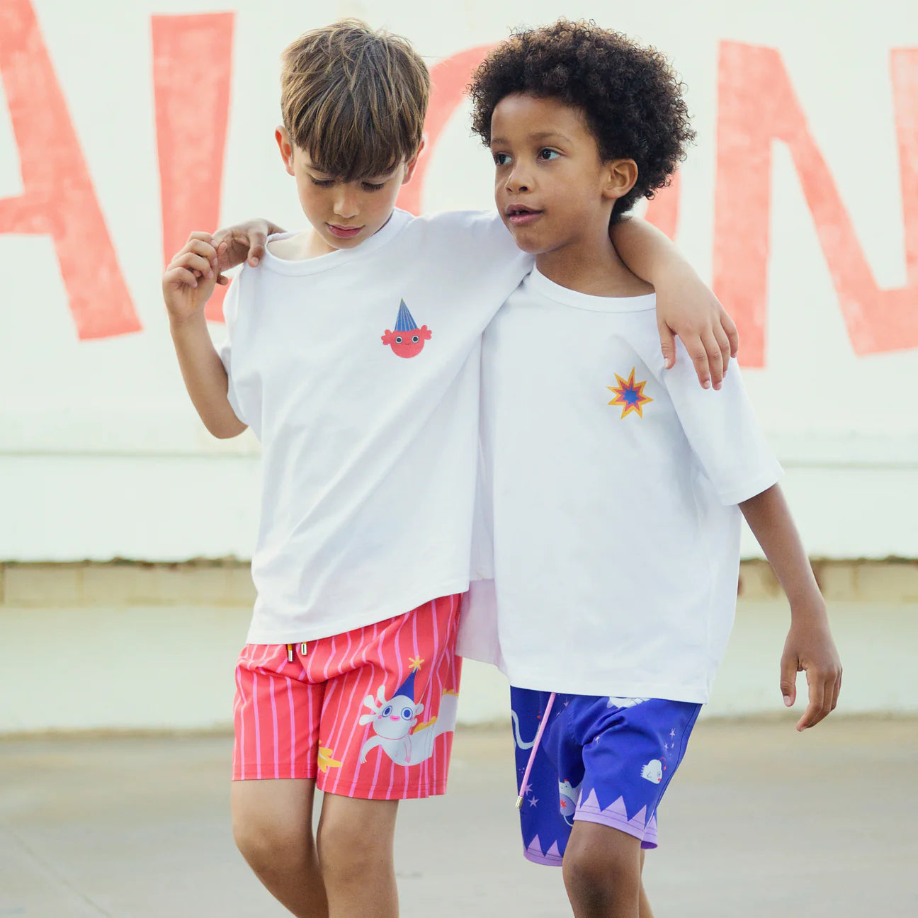 Magic Dragon Swim Shorts | Redish Orange