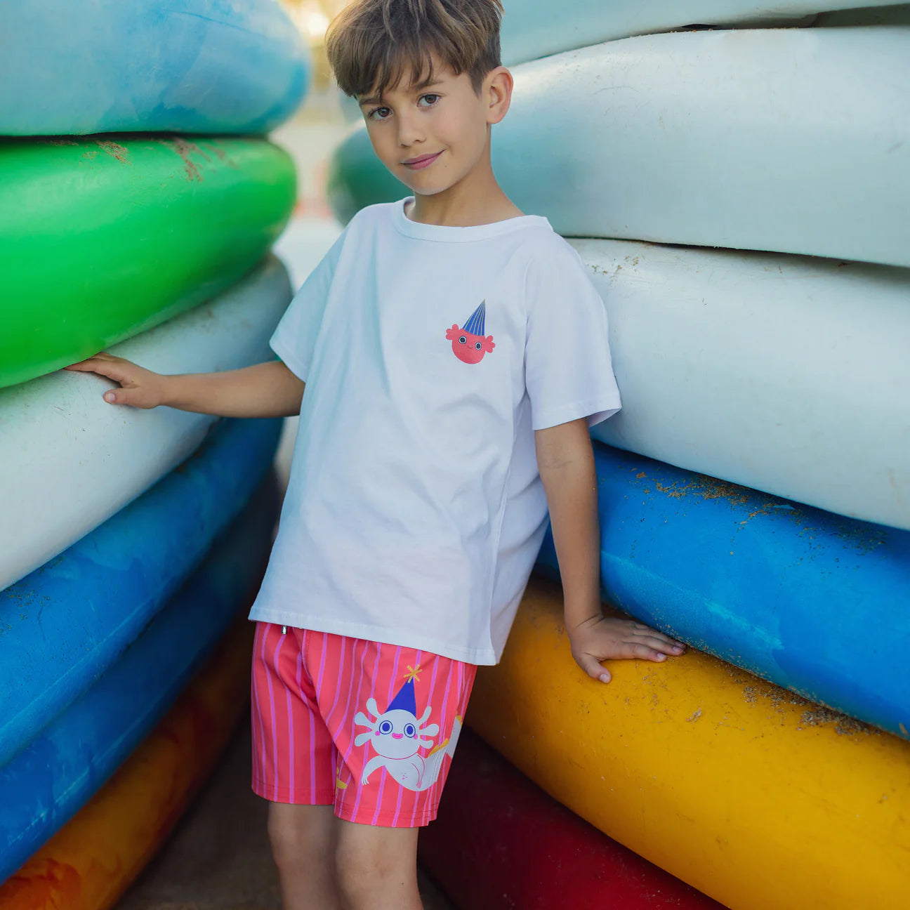 Relaxed Fit Tee | Redish Orange Monster