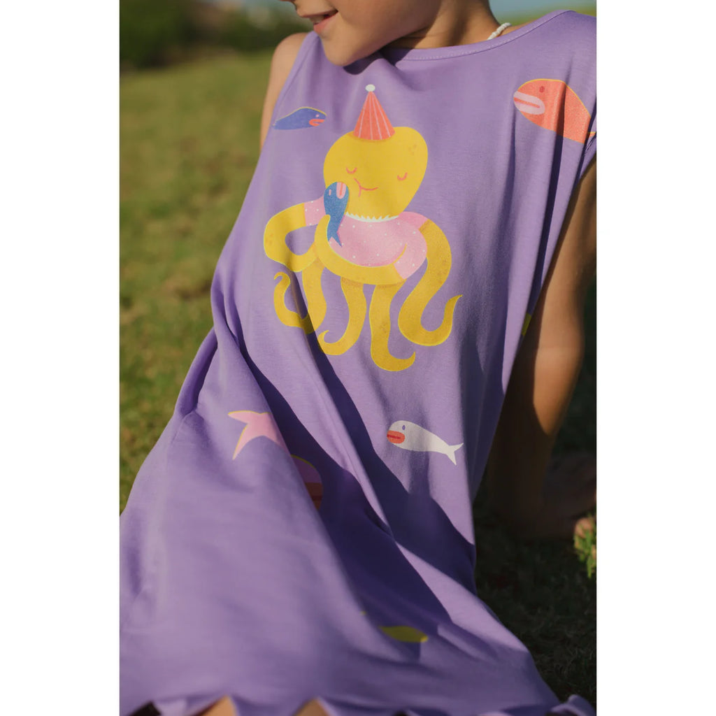 Cotton Fringe Dress | Purple Friends